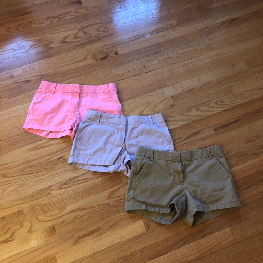 3 PAIRS J. CREW Chino Shorts